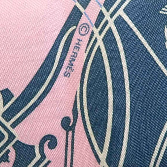 Auth HERMES Twilly Ribbon Scarf Pink/Multicolor Silk - Picture 11 of 12